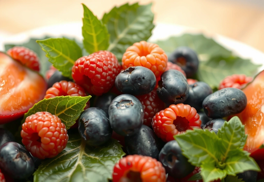 Abstrakcyjny obrazek natury z elementami zdrowej żywności